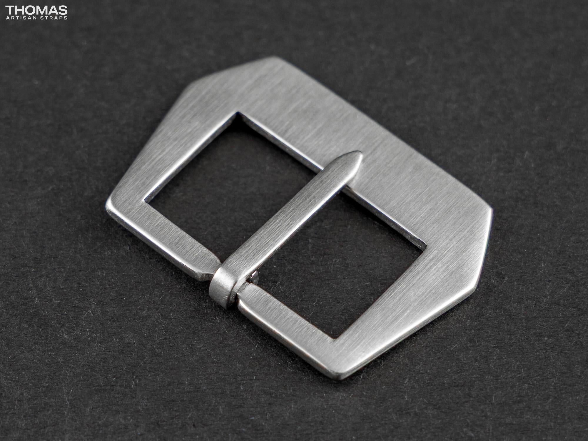Brushed Sewn-In Stainless Steel Buckle