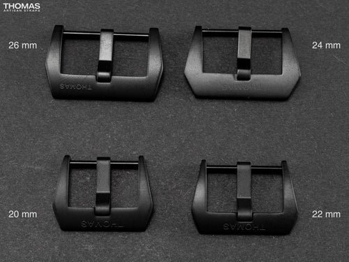 Black PVD Brushed Screw-In Buckle with Logo