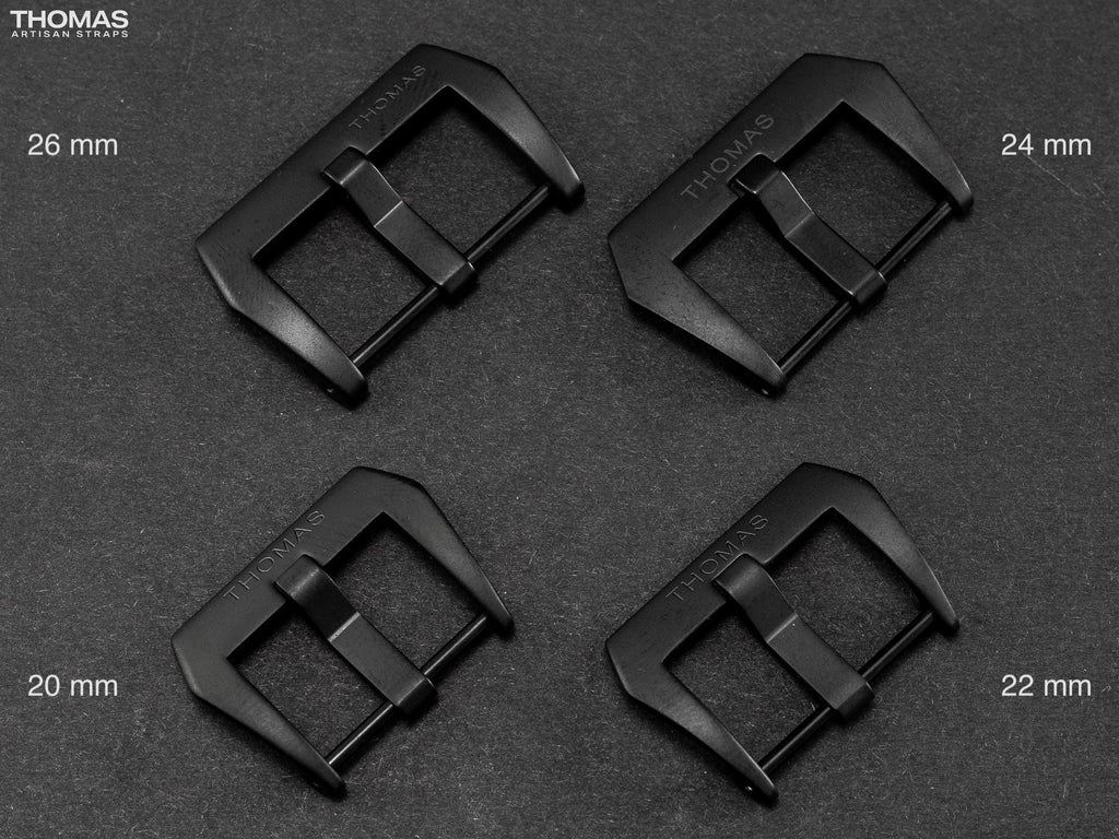 Black PVD Brushed Screw-In Buckle with Logo