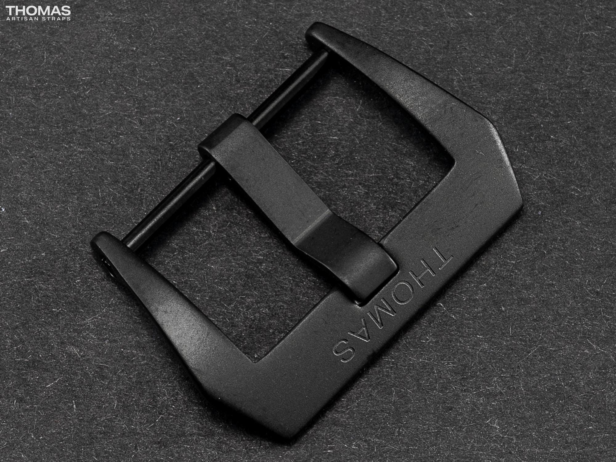 Black PVD Brushed Screw-In Buckle with Logo