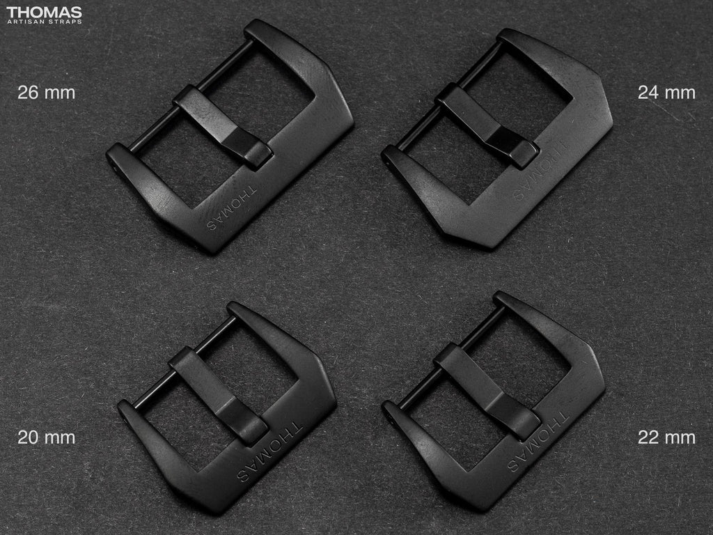 Black PVD Brushed Screw-In Buckle with Logo