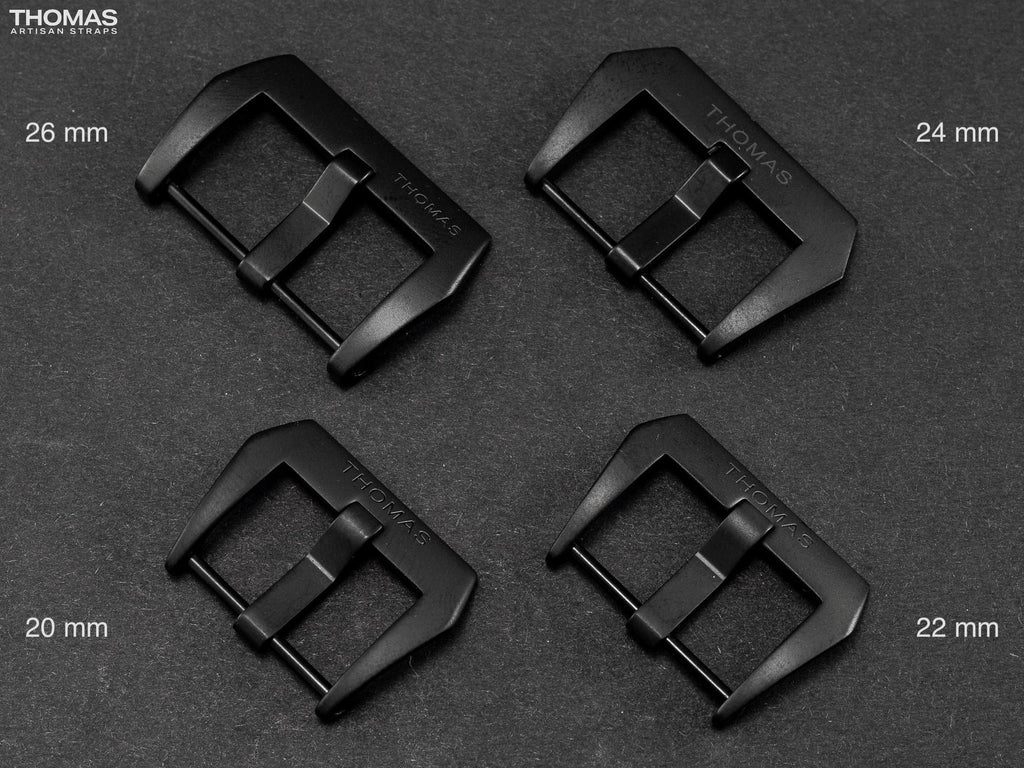 Black PVD Brushed Screw-In Buckle with Logo