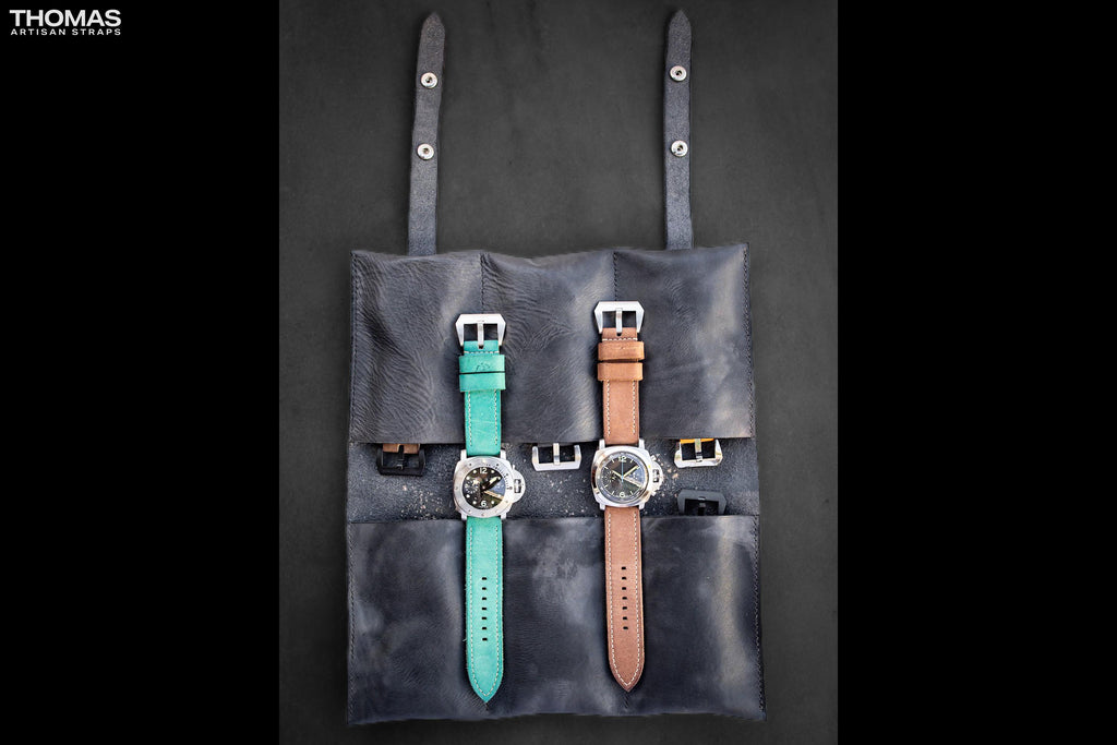 Six-Pocket Leather Watch Travel Case