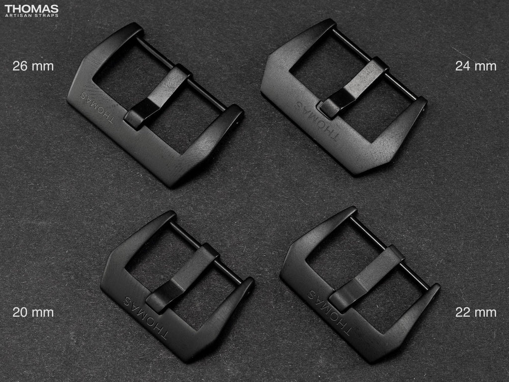 Black PVD Brushed Screw-In Buckle with Logo