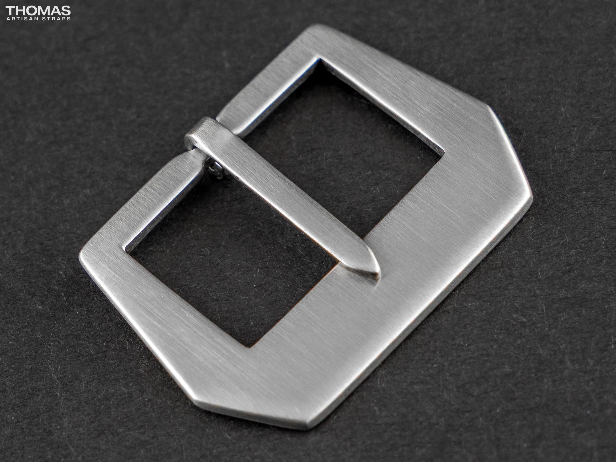 Brushed Sewn-In Stainless Steel Buckle