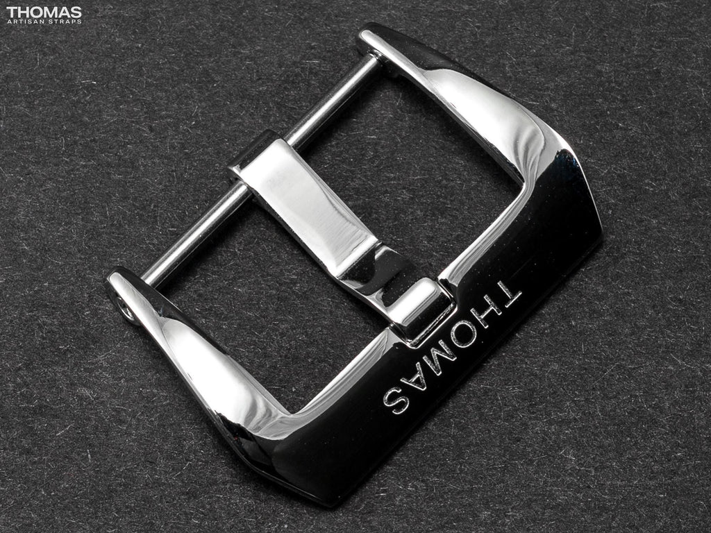 Polished Screw-In Stainless Steel Buckle with Logo