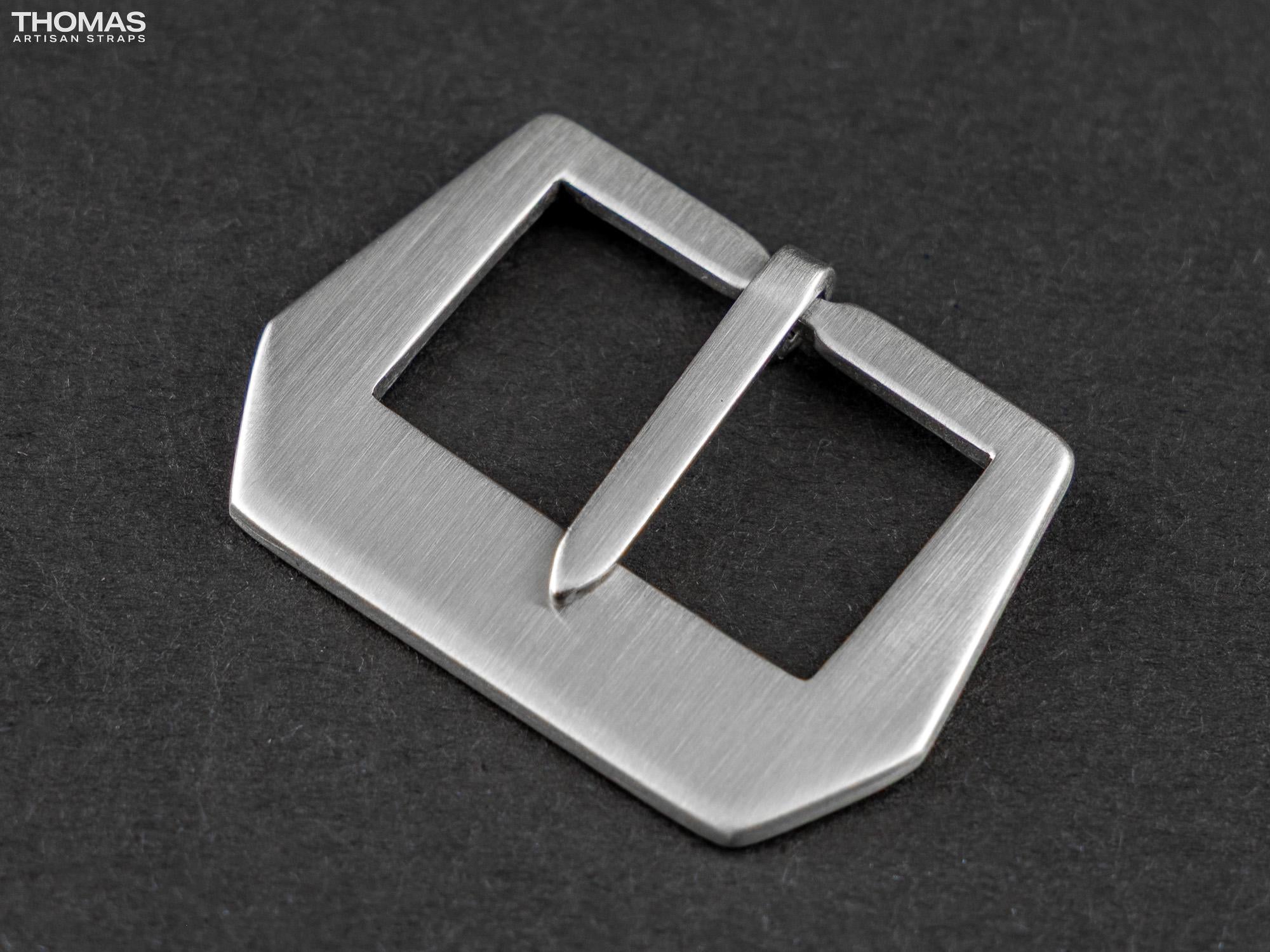 Brushed Sewn-In Stainless Steel Buckle