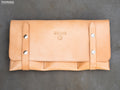 Three-Pocket Leather Watch Travel Case