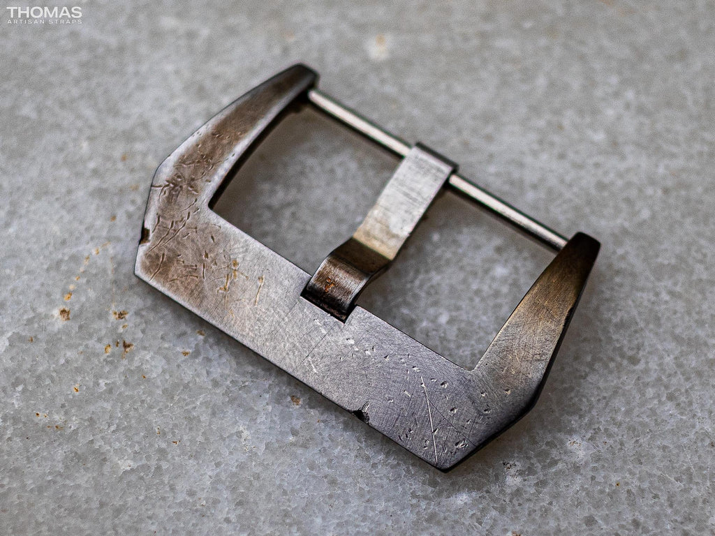 Distressed Brushed Screw-In Stainless Steel Buckle
