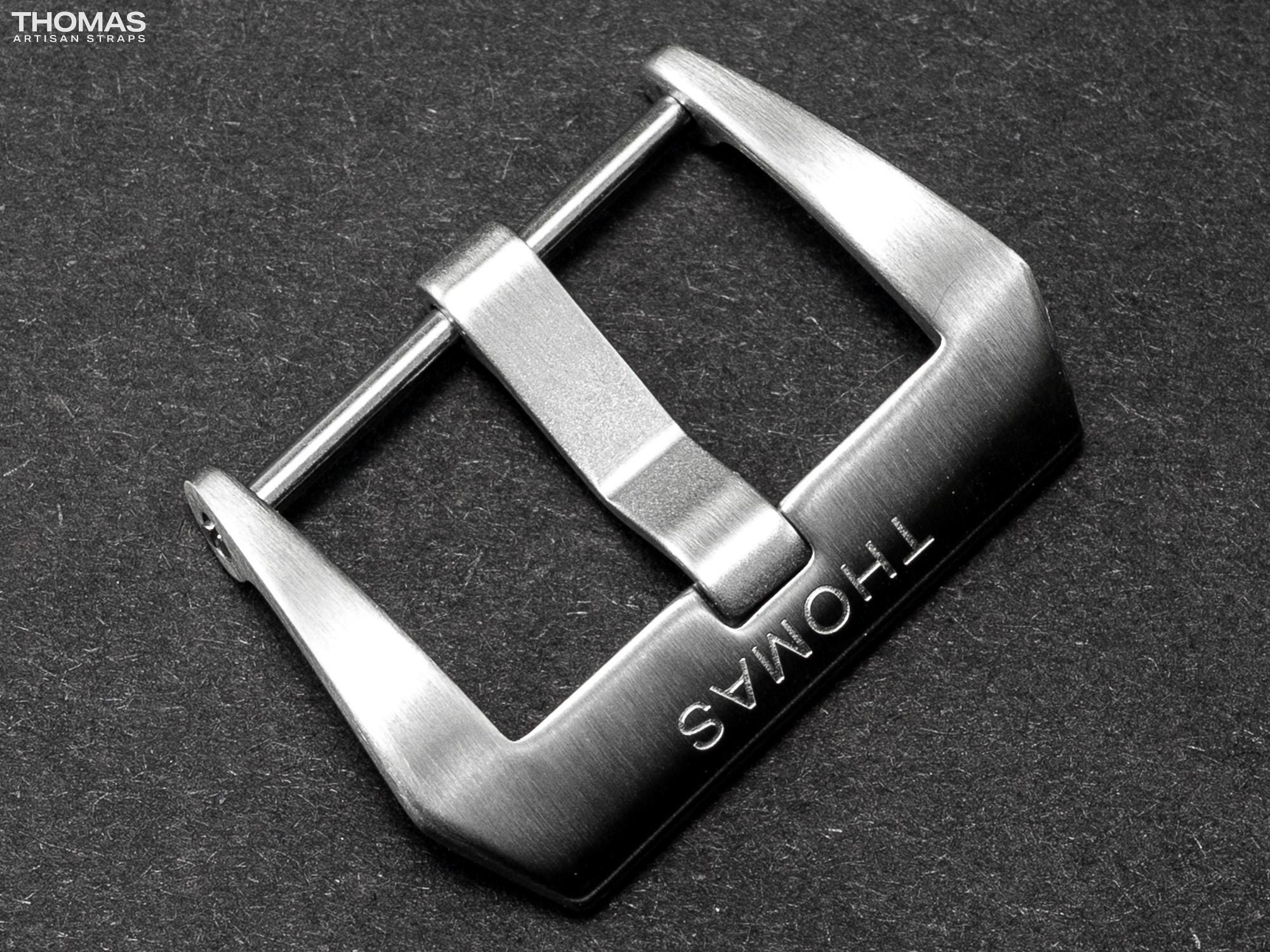 Brushed Screw-In Stainless Steel Buckle with Logo